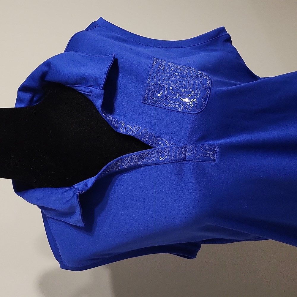 IZOD women’s Performance cool FX sleeveless shirt top collared royal blue sz XL